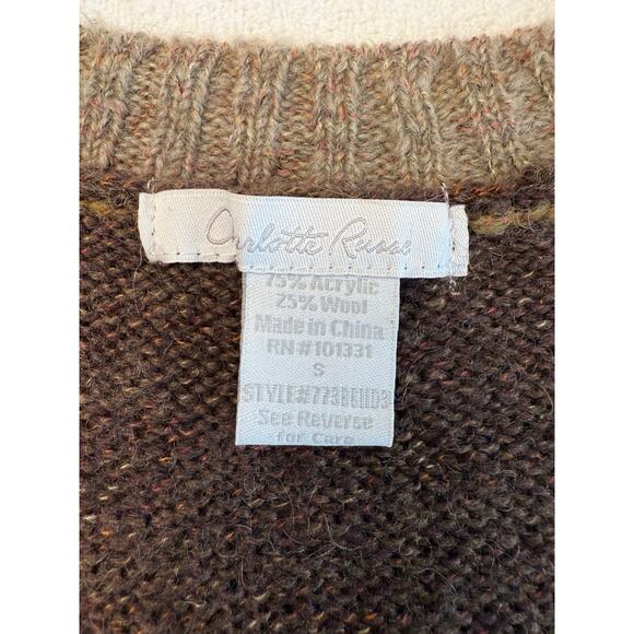 VTG Y2K 90s Charlotte Russe Ombre Earth Tone Hip-Length Sweater Boho Grunge Sm - Picture 7 of 7